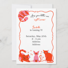Invitación Chic Cat Kids Birthday Party