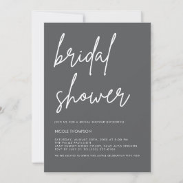 Invitación Chic Charcoal Modern Bridal Shower Invitation 