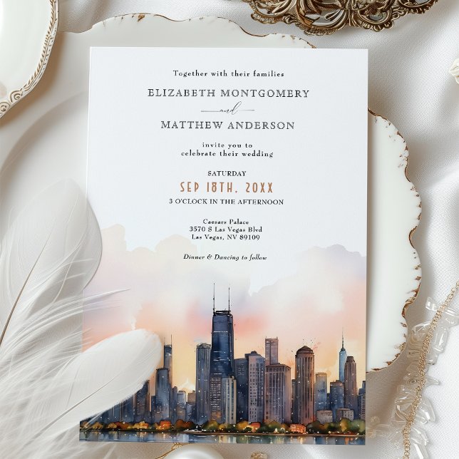 Invitación Chic Chicago, Illinois Wedding Invitation (Subido por el creador)