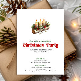 Invitación Chic Christmas Candles Pine Wreath Invite Card