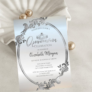 Invitación Chic Corona de Plata Quinceañera