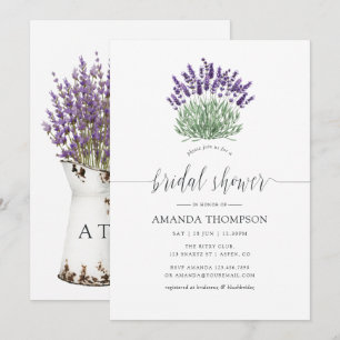 Invitación Chic Cottage Acuarela Fiesta de Despedida de Solte