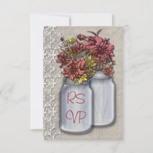 Invitación Chic Country Charm Mason Jar Rsvp