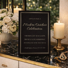 Invitación Chic de Noche Marfil Negro