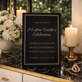 Invitación Chic de Noche Marfil Negro