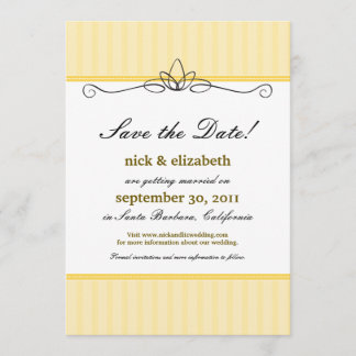 Invitación Chic Deco Salva la Fecha (amarillo limón)