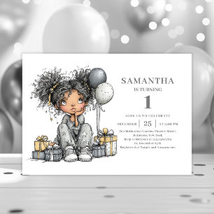 Invitación chic dorada de cumpleaños número 10 par
