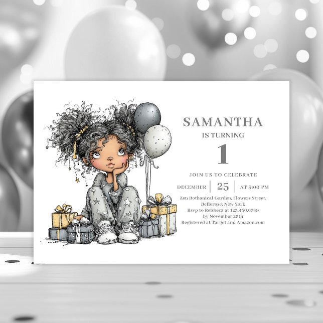 Invitación chic dorada de cumpleaños número 10 par (Whimsical Teen Girl 10th Birthday Gold Chic invitation)