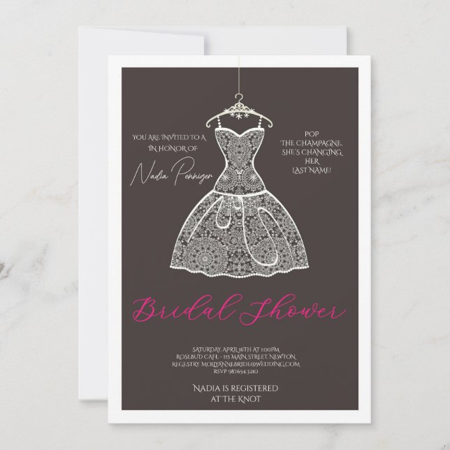 Invitación Chic Dressed for the Occasion Bridal Shower Party (Anverso)