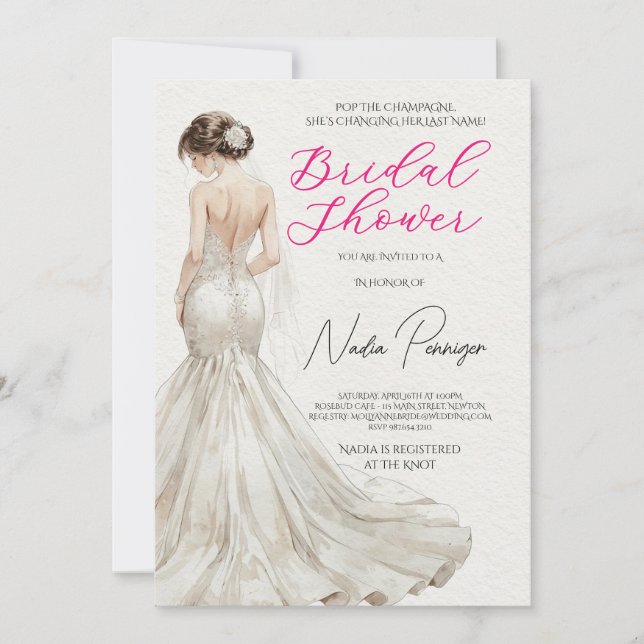 Invitación Chic Dressed for the Occasion Bridal Shower Party (Anverso)