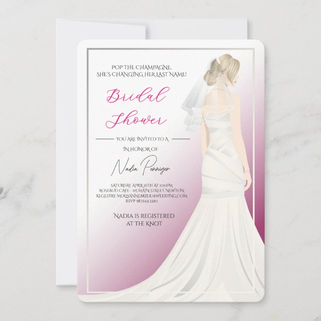 Invitación Chic Dressed for the Occasion Bridal Shower Party (Anverso)