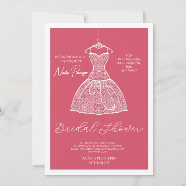 Invitación Chic Dressed for the Occasion Bridal Shower Party (Anverso)