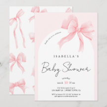 Chic Elegante Baby Shower de lazo rosa