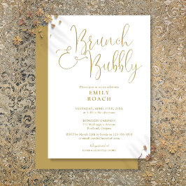 Invitación Chic Elegante Brunch De Oro Y Burbujeante Despedid