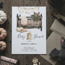Invitación Chic espeluznante ducha de bebé niña murciélago gó
