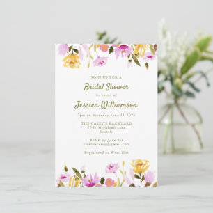 Invitación Chic Estilo Rústico Verano Aquarela Floral Despedi