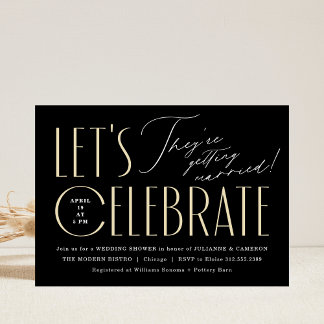 Invitación Chic Fiestón de Despedida de Soltera con Tipografí