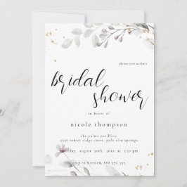 Invitación Chic Floral Bridal Shower Invitation Minimal