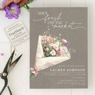 Invitación Chic Fresco del Mercado Floral Mercado de Granjero