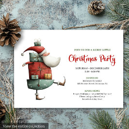 Invitación Chic Funny Santa Watercolor Christmas Party Card