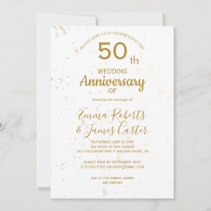 Invitación Chic Gold 50º Aniversario de Boda 