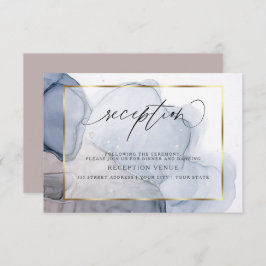 Invitación Chic Inky Dusty Blue Mauve Recepción