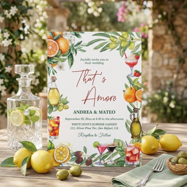 Invitación Chic Italian Citrus Cocktail Wedding Celebration  (Subido por el creador)