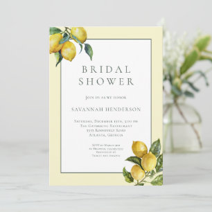 Invitación Chic italiano limón salvia verde Despedida de solt