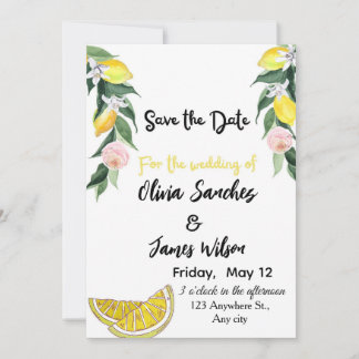 Invitación Chic Lemon  Summer Wedding