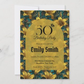 Invitación Chic Lilies Aesthetic First Birthday