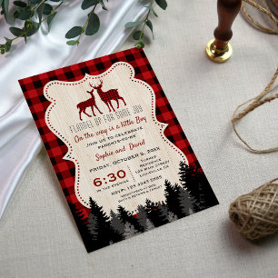 Invitación Chic Little Hunter Lumberjack Baby Shower