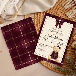 Invitación Chic Luxuoso Oso de peluche baby shower