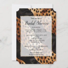 Invitación Chic Marrón Negro Cuero Occidental