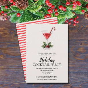 Invitación Chic Martini de Caramelo de Navidad Fiesta de Cóct