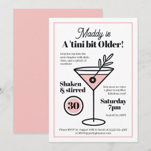 Invitación Chic Martini para 30 años o cualquier e