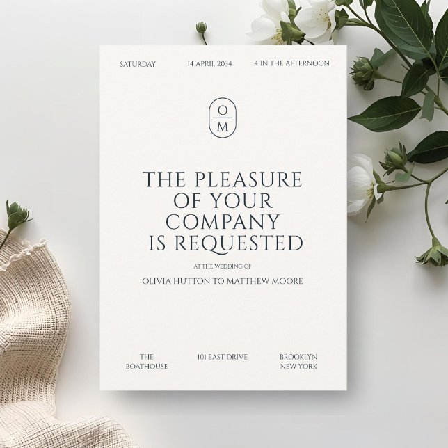 Invitación Chic Minimal Typography Monogram Wedding  (Subido por el creador)