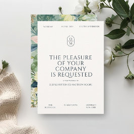 Invitación Chic Minimal Typography Monogram Wedding 