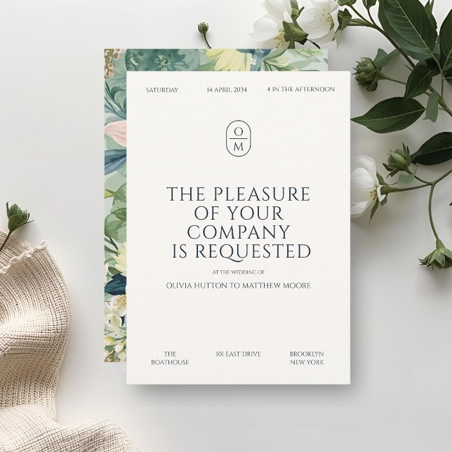 Invitación Chic Minimal Typography Monogram Wedding  (Subido por el creador)