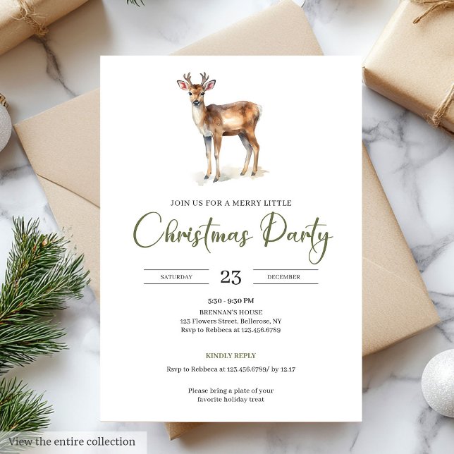 Invitación Chic Minimalist Beige Scandinavian Style Christmas (Minimalist Beige Scandinavian Style Christmas Party

)