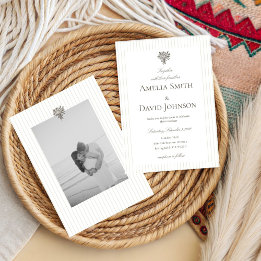 Invitación Chic Minimalist Stripe Green Wedding Invitation