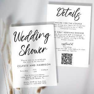 Invitación Chic Minimalista Moderno Manuscrito para Ducha de
