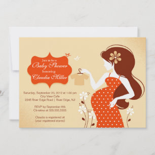 Invitación Chic Modern Pregnant Mom Baby Shower