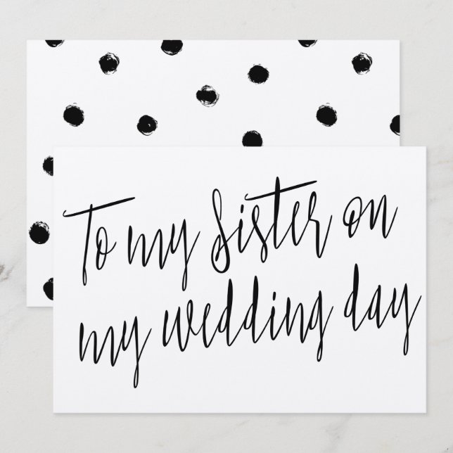 Invitación Chic Moderno "A mi hermana el día de mi boda" (Anverso / Reverso)