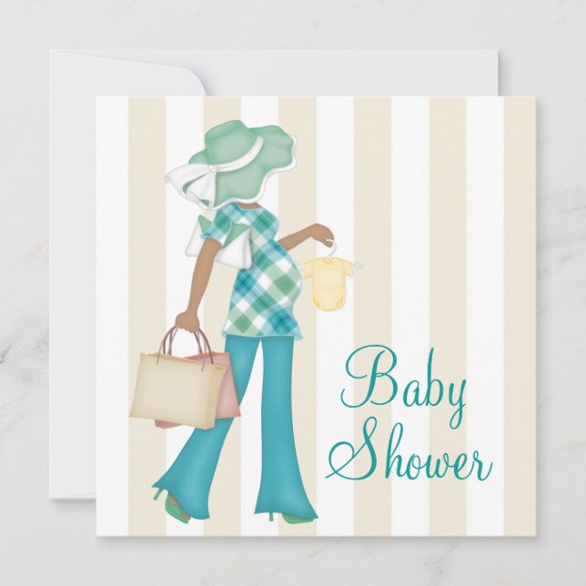 Invitación Chic Mom Fiesta de Bebé Étnica (Anverso)