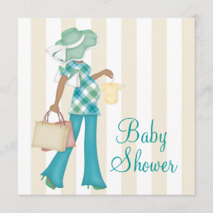 Invitación Chic Mom Fiesta de Bebé Étnica