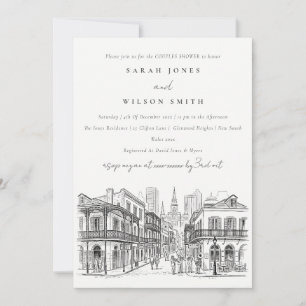 Invitación Chic Nueva Orleans Louisiana Boceto Regalo para Pa
