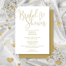 Chic oro moderno elegante ducha de novia escritura