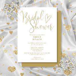 Invitación Chic oro moderno elegante ducha de novia escritura