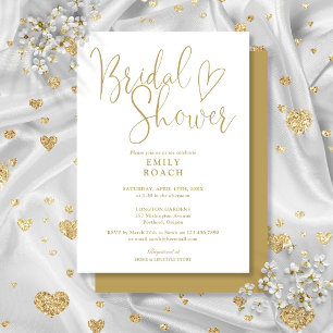 Invitación Chic oro moderno elegante escritura regadera de la