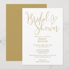 Invitación Chic oro moderno elegante escritura regadera de la